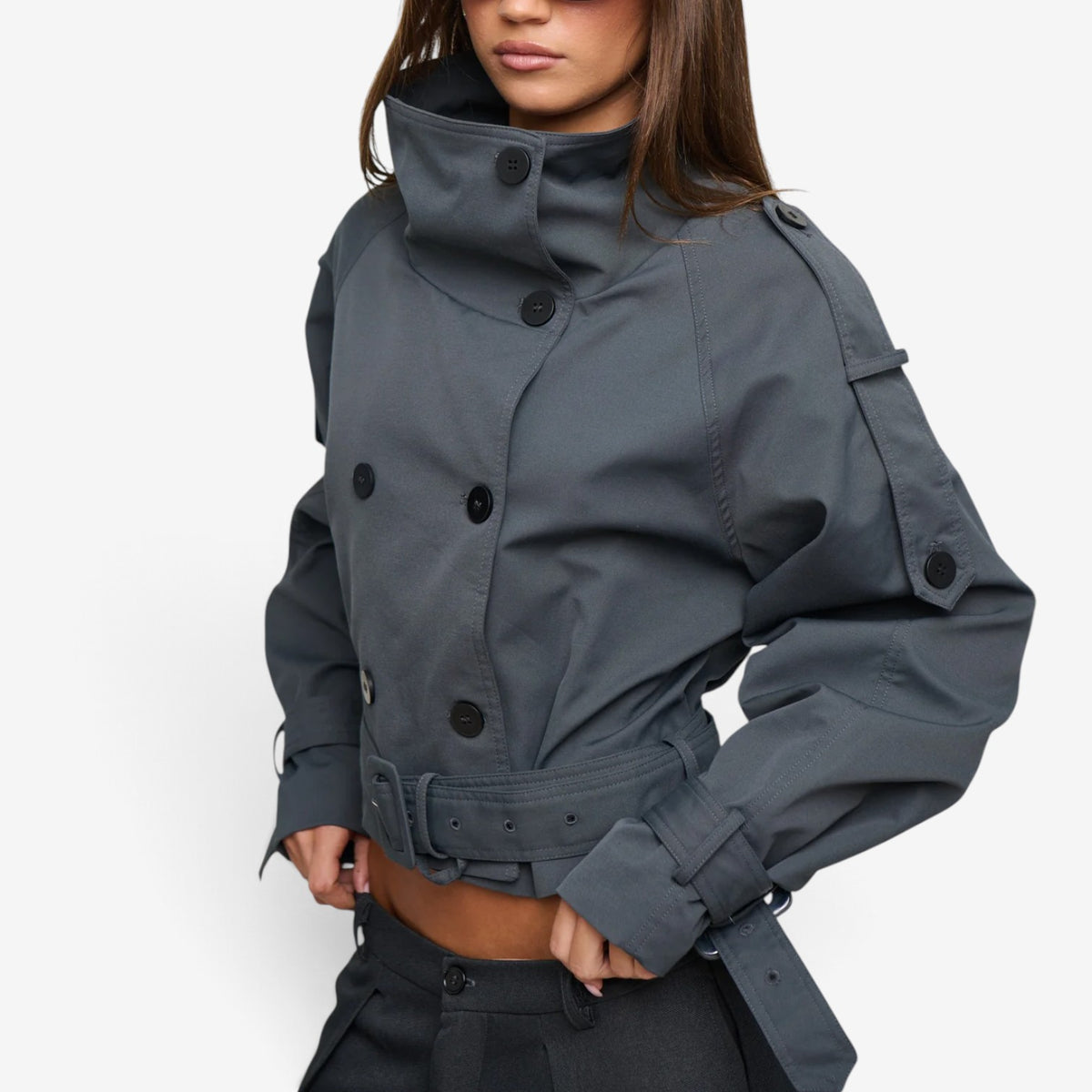 Victorine™ High Collar Cropped Jacket