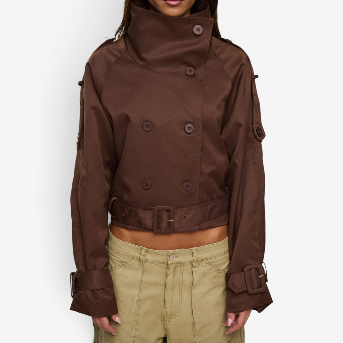 Victorine™ High Collar Cropped Jacket