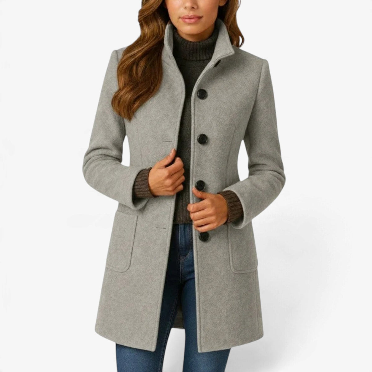 Evangeline™ Tailored Charcoal Overcoat