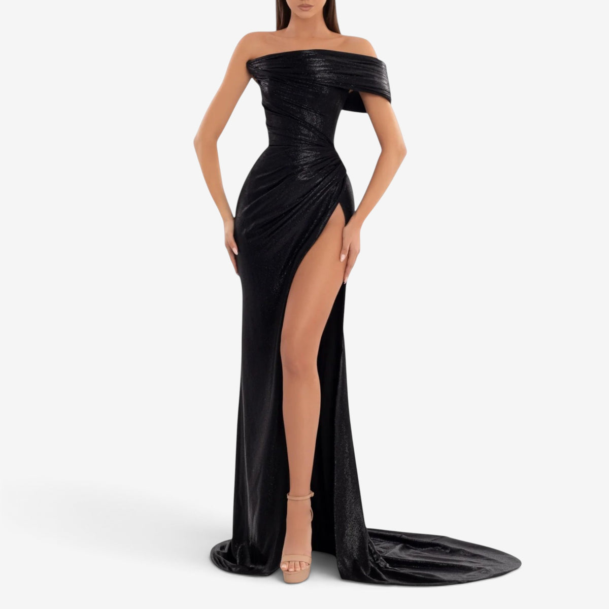 Aurelie™ Off-Shoulder Slit Gown