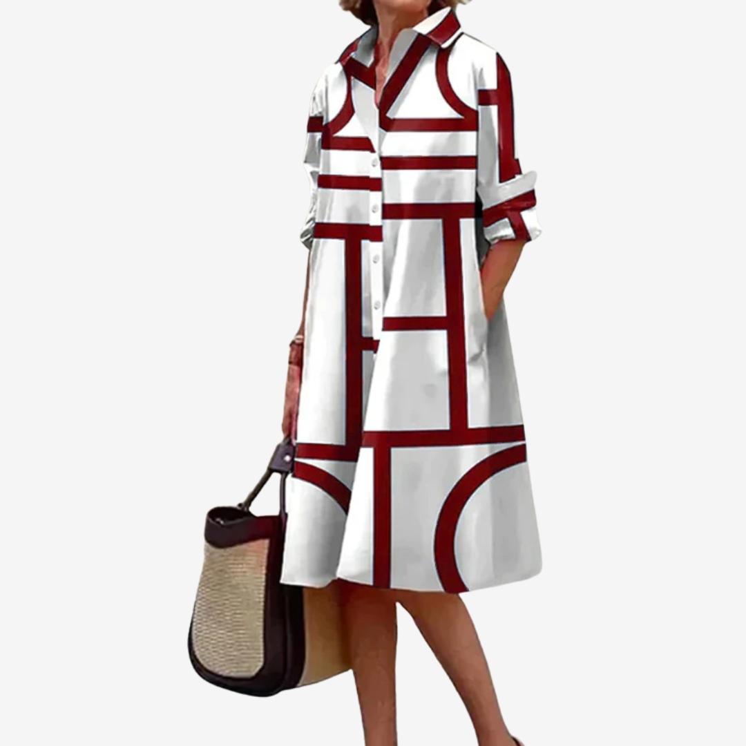 Esmée™ Geometric Pattern Shirt Dress