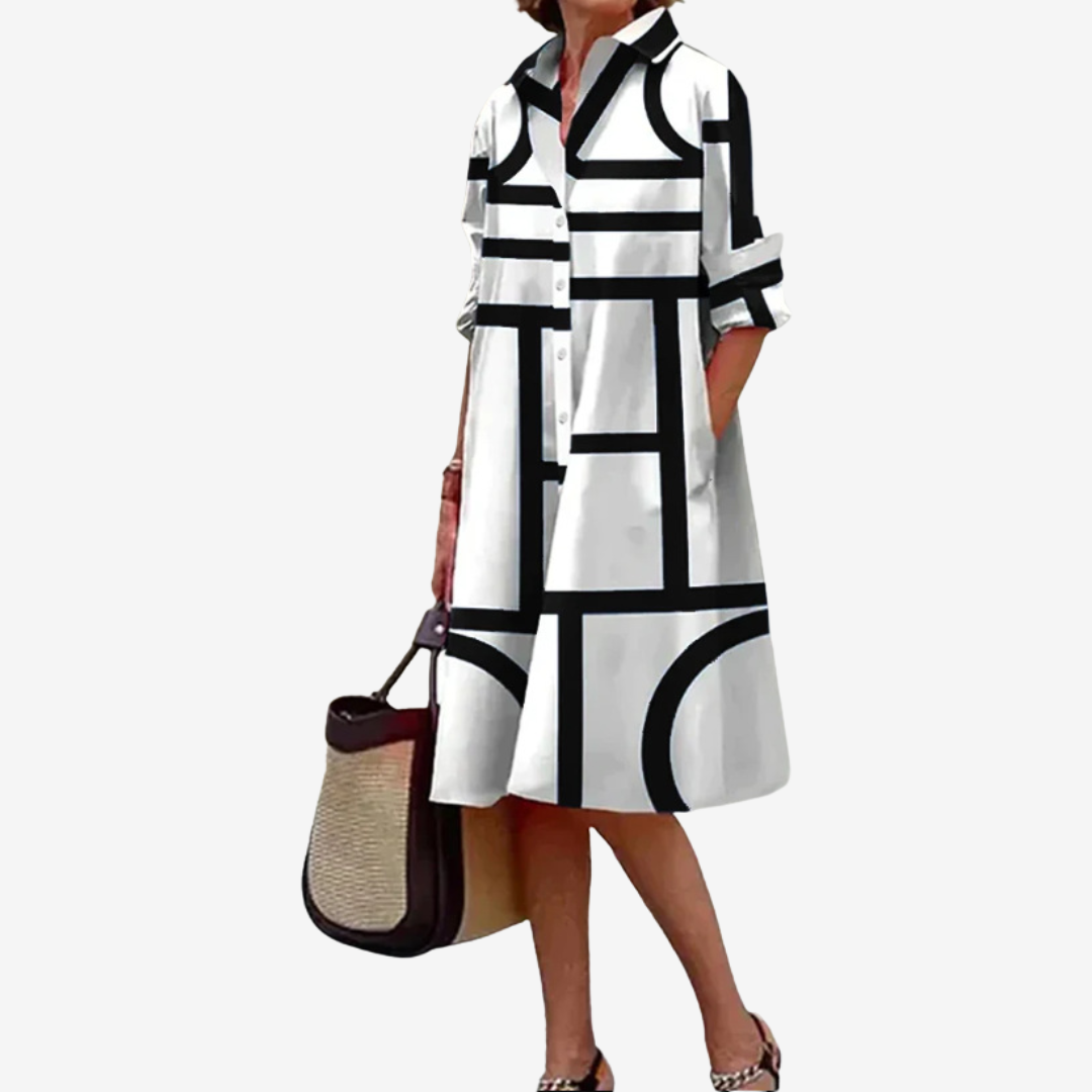 Esmée™ Geometric Pattern Shirt Dress