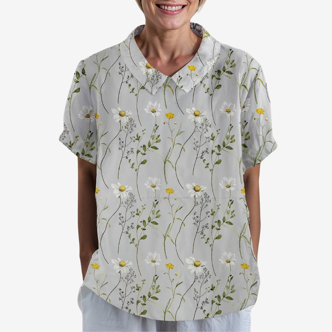 Amélie™ Vintage Linen Blouse