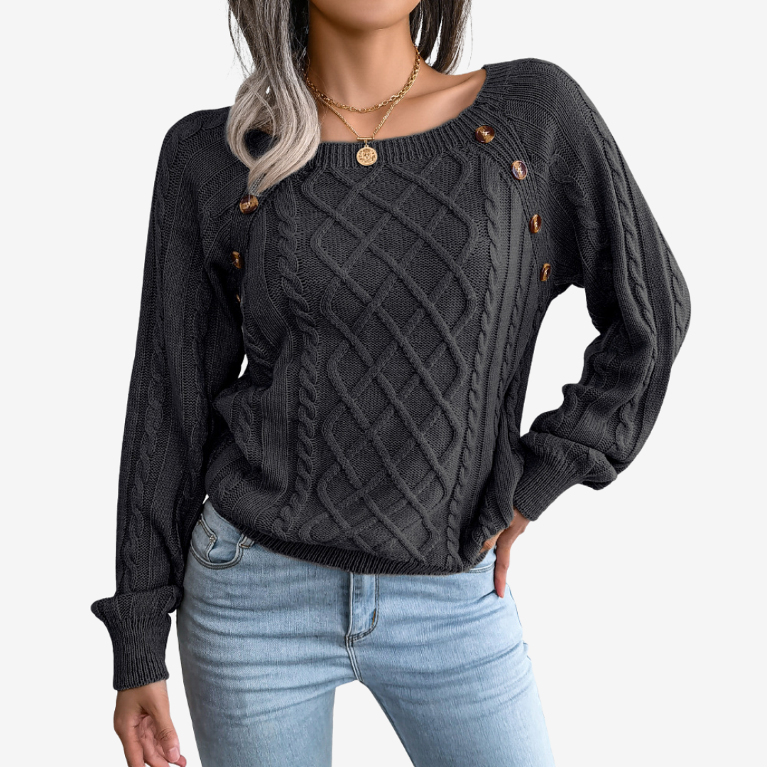 Meli™ Decorative Button Sweater