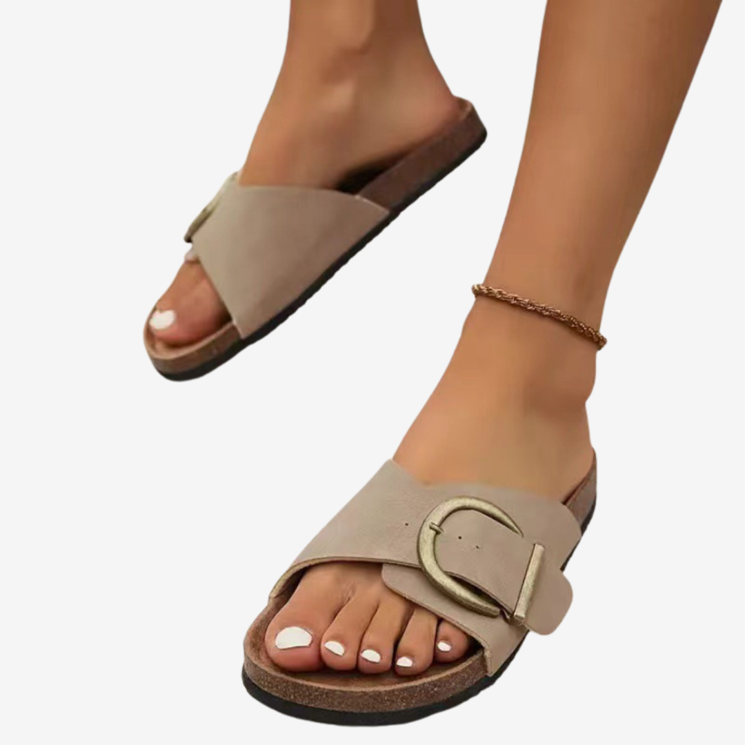 Sabine™ Gold Buckle Sandal