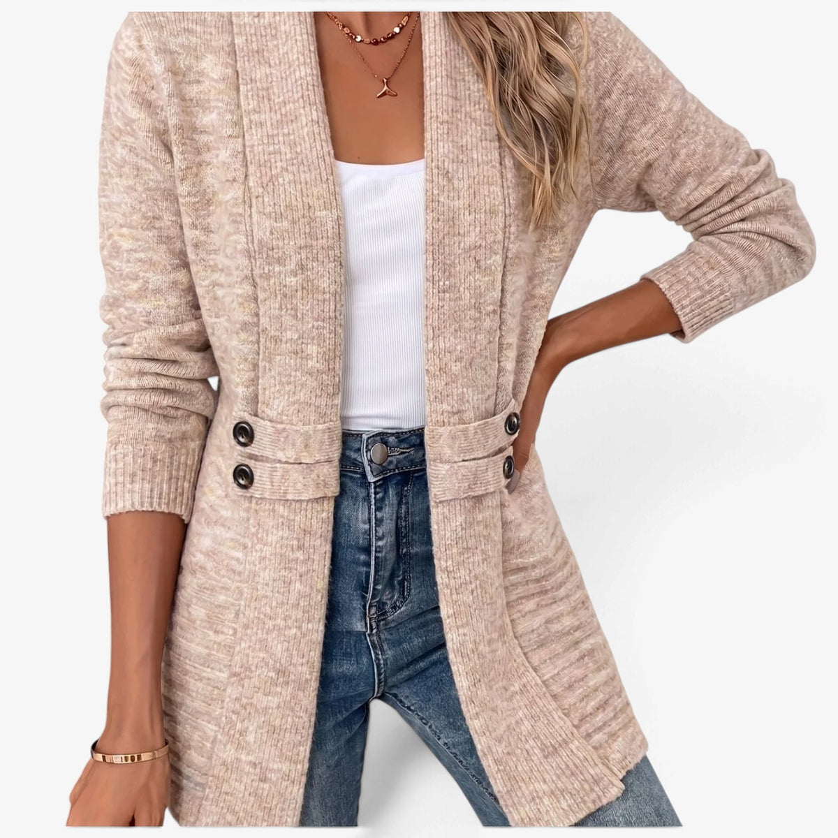 Briar™ Belted-Tab Open Cardigan