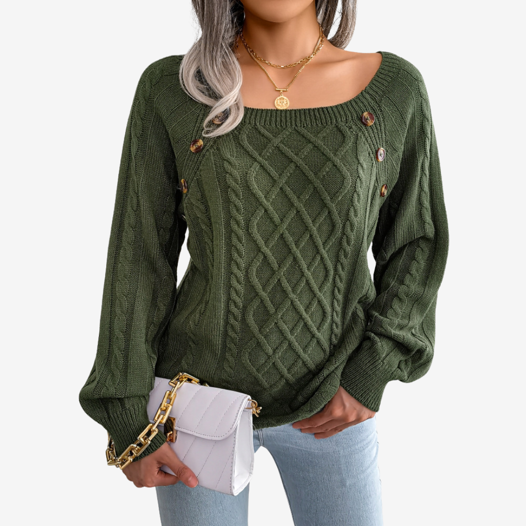 Meli™ Decorative Button Sweater