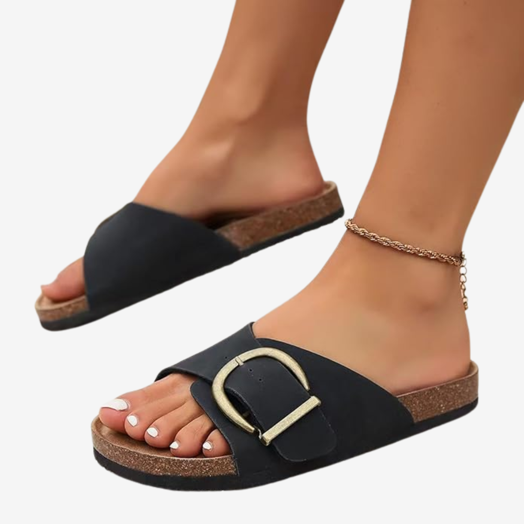 Sabine™ Gold Buckle Sandal