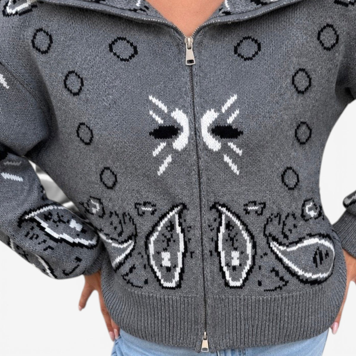 Noelle™ Full-Zip Statement Knit Cardigan