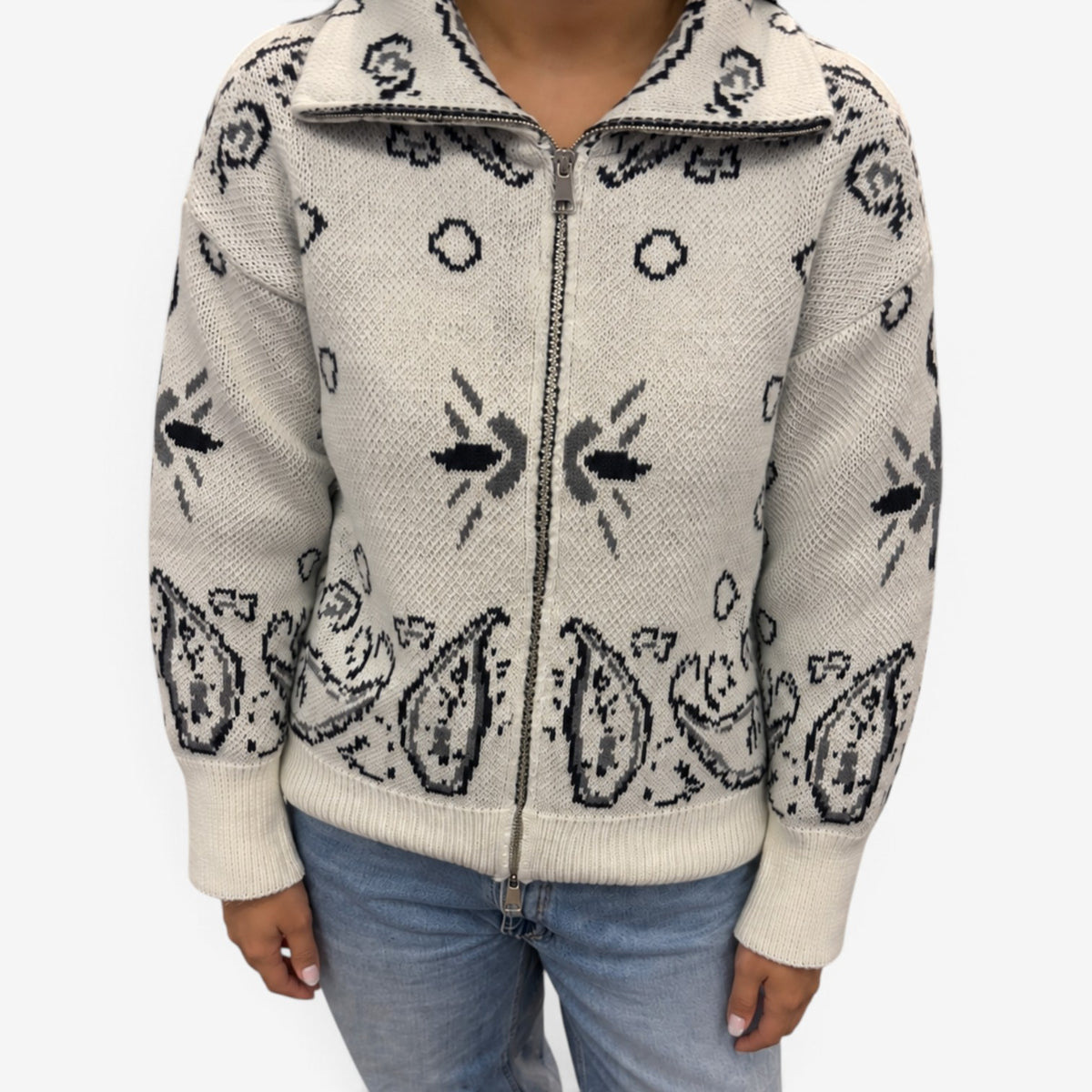 Noelle™ Full-Zip Statement Knit Cardigan