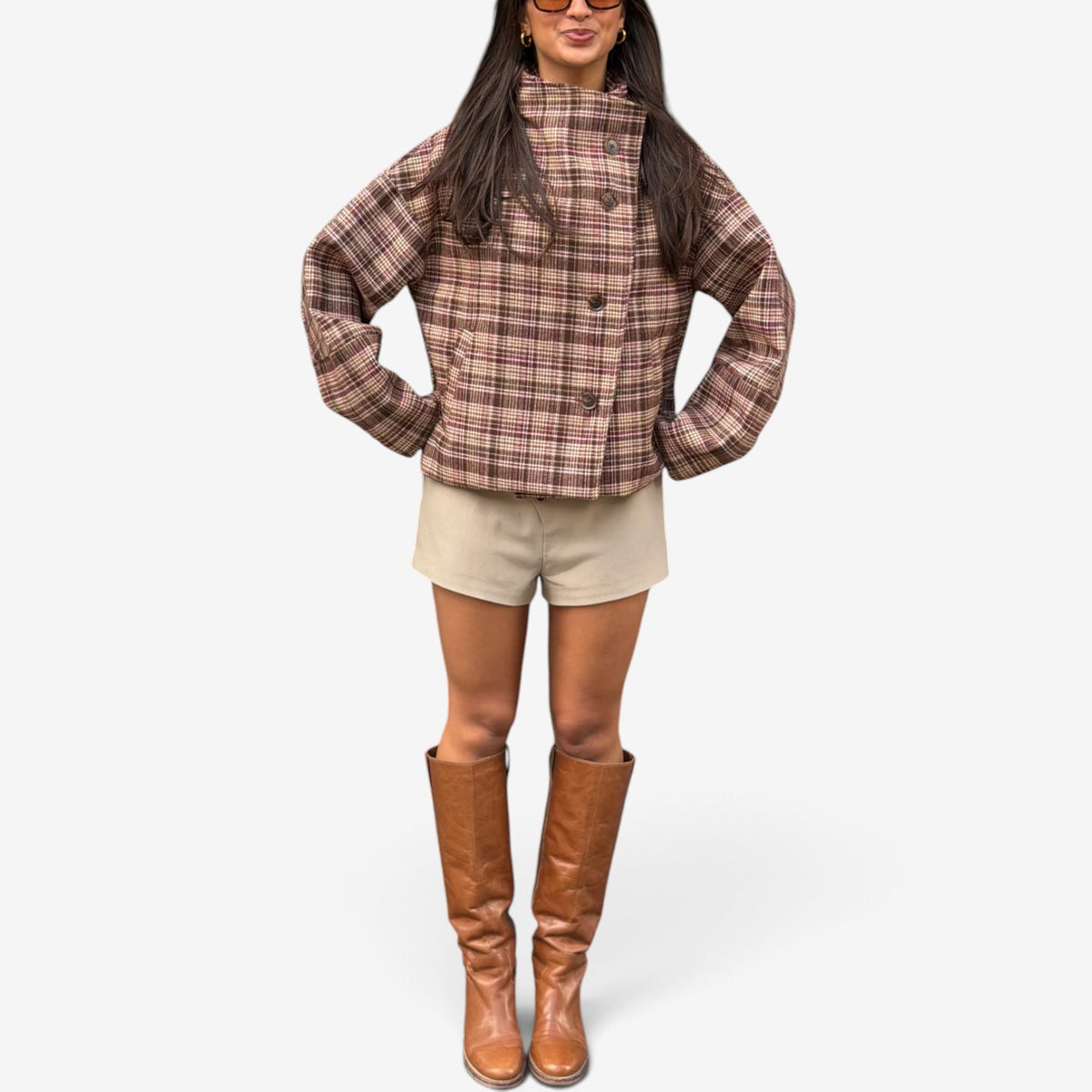 Marianne™ Cropped Plaid Jacket