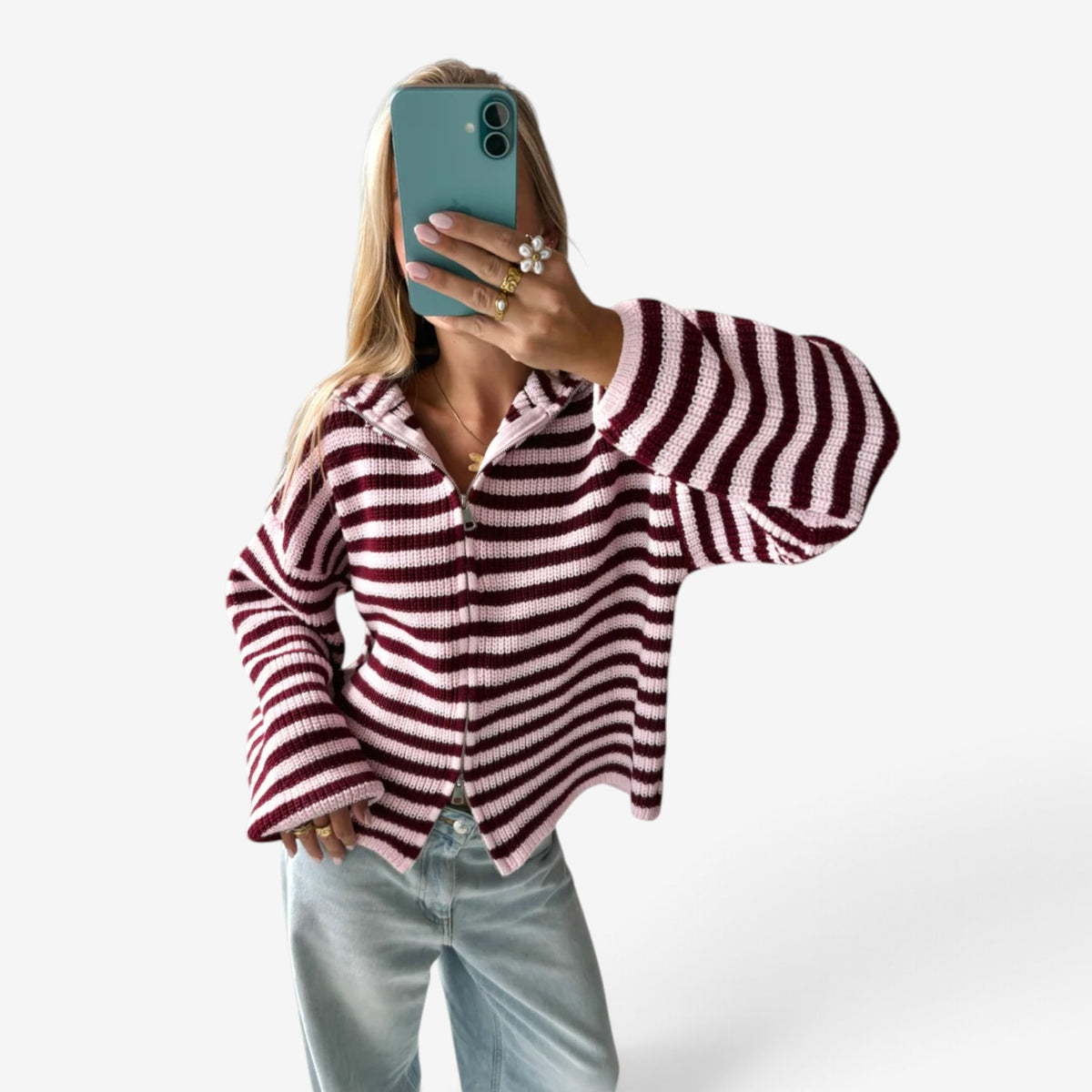 Valerie™ Cropped Zip-Up Cardigan