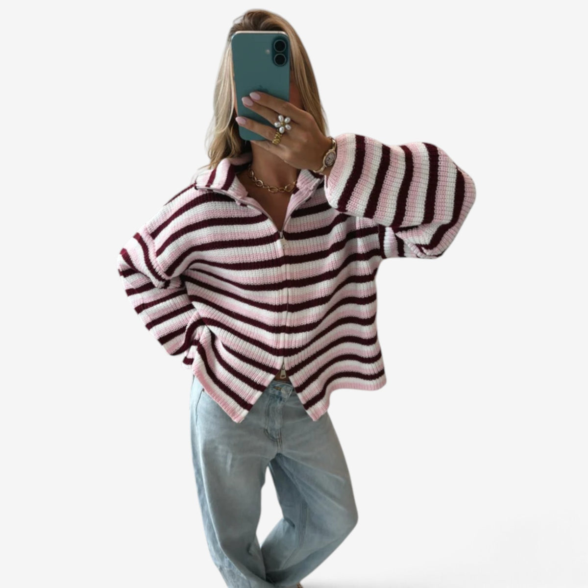 Valerie™ Cropped Zip-Up Cardigan