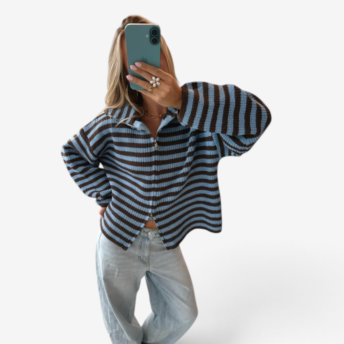 Valerie™ Cropped Zip-Up Cardigan