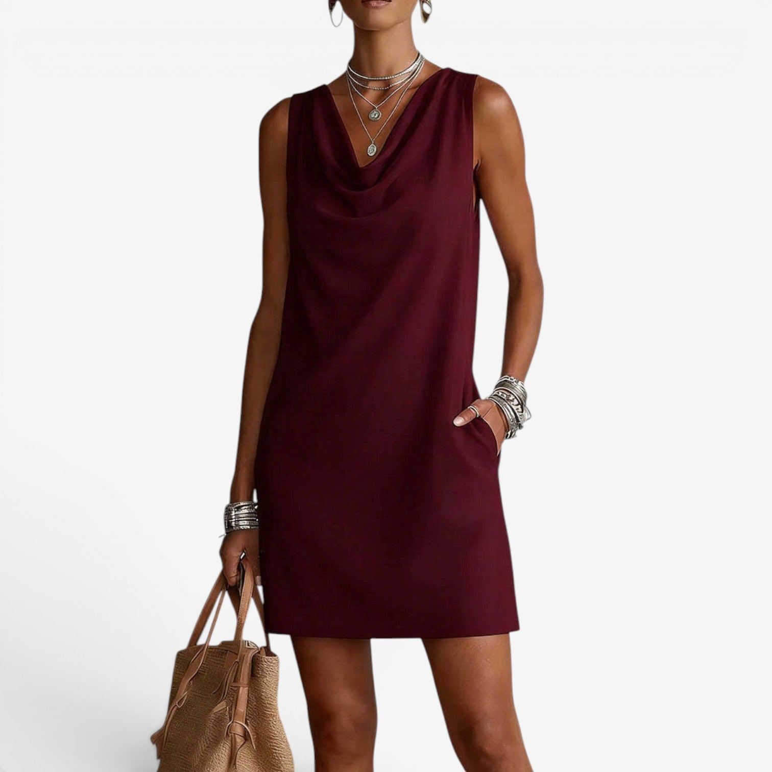 Veronica™ Short dress with neckline