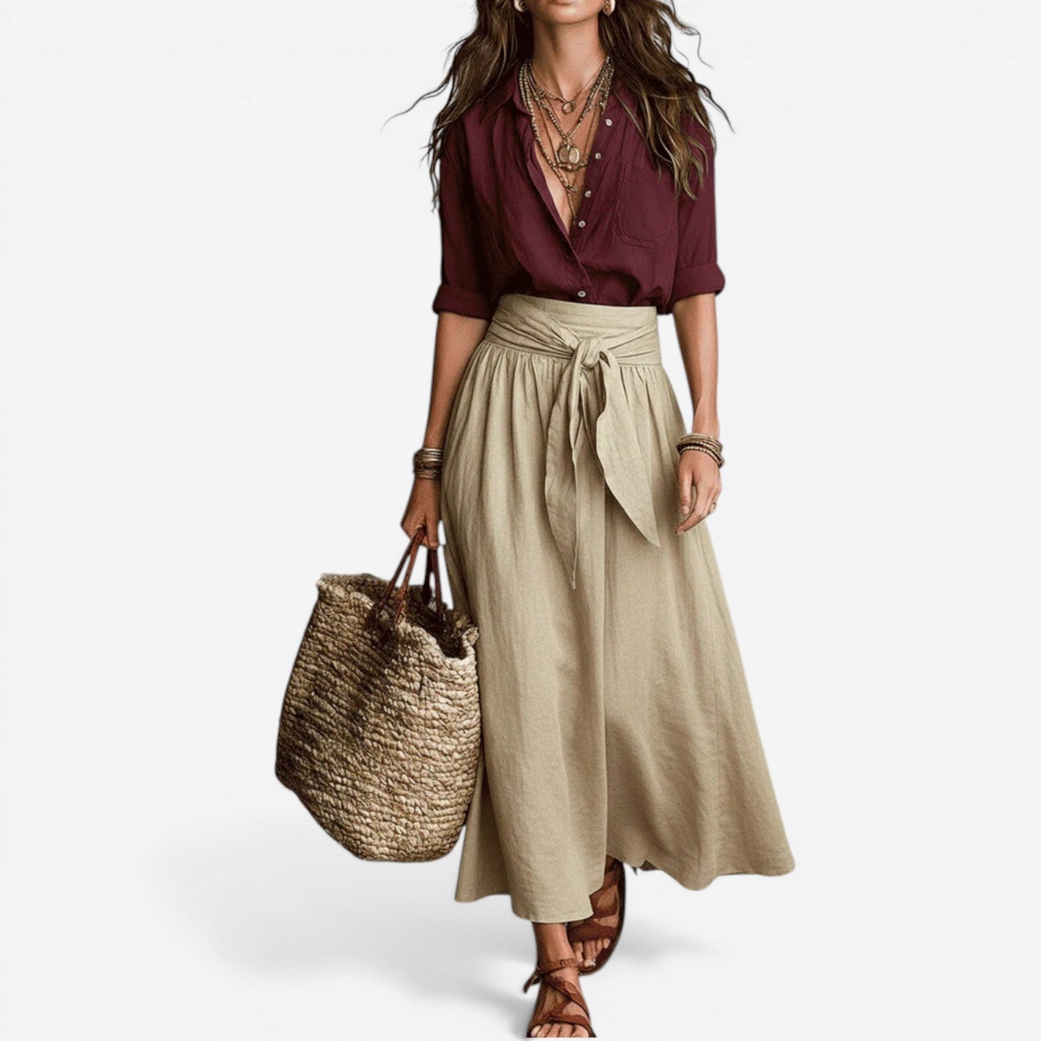 Aurea™ Flowing midi skirt set