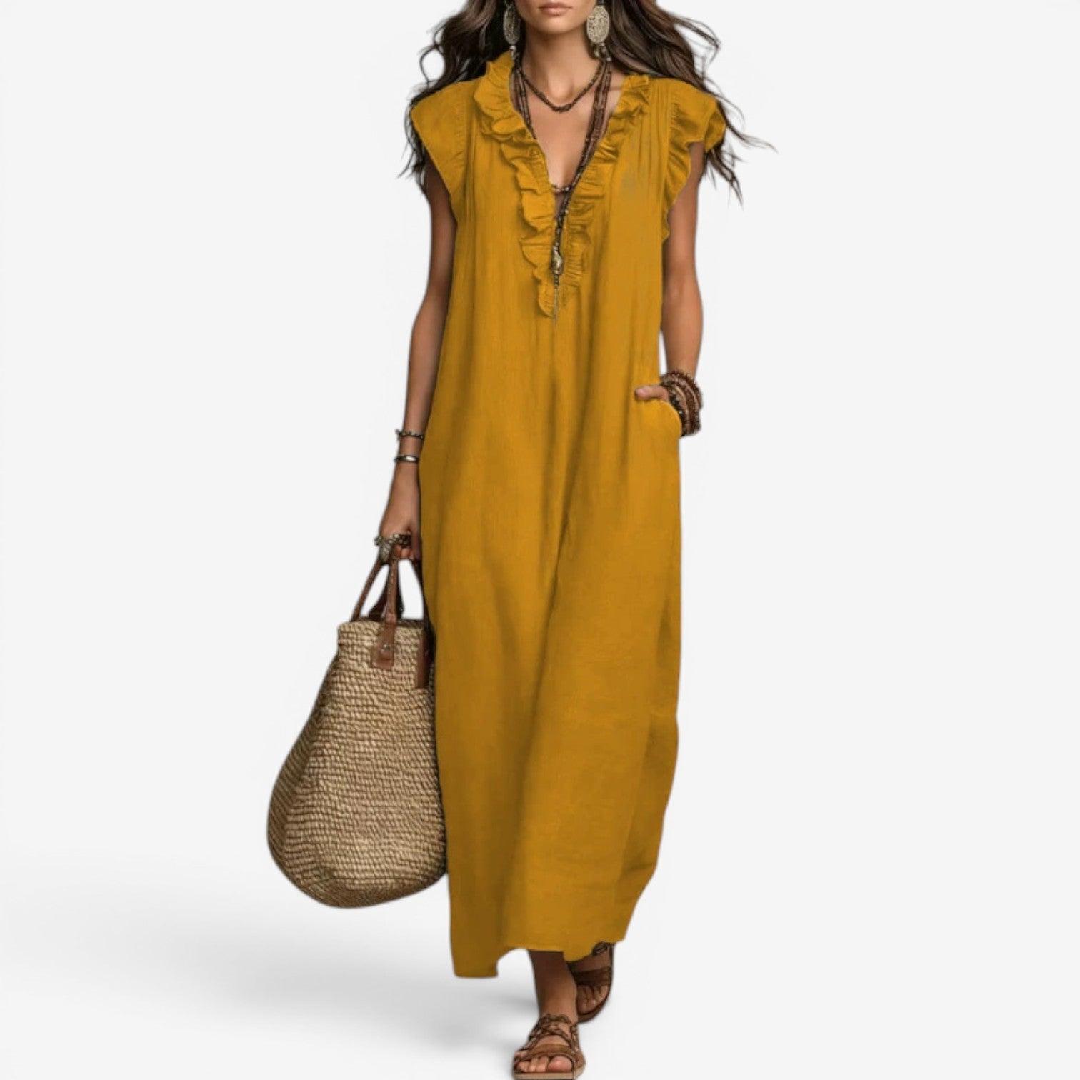 Jiuna™ Long linen dress