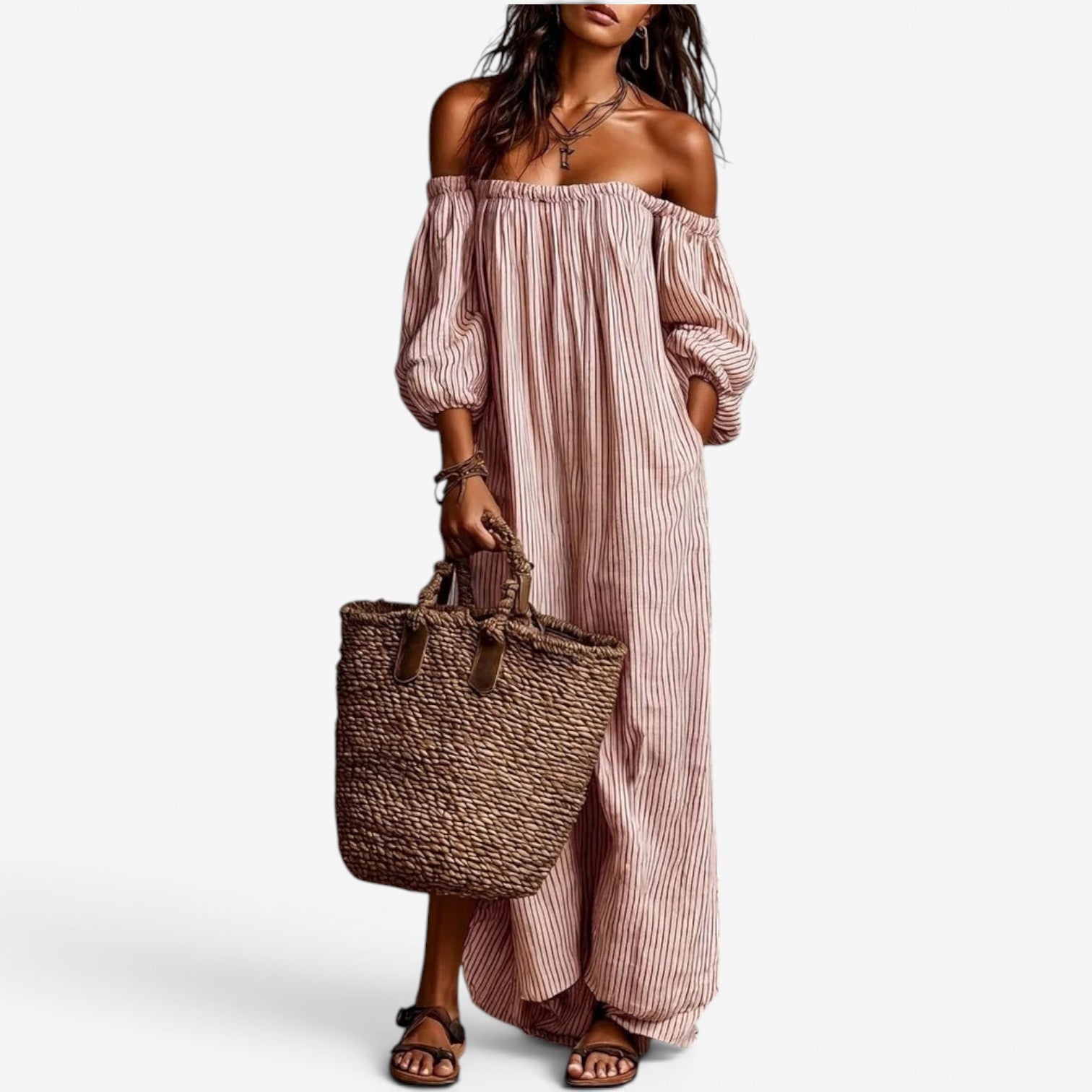 Faustina™ V-neck jumpsuit with buttons
