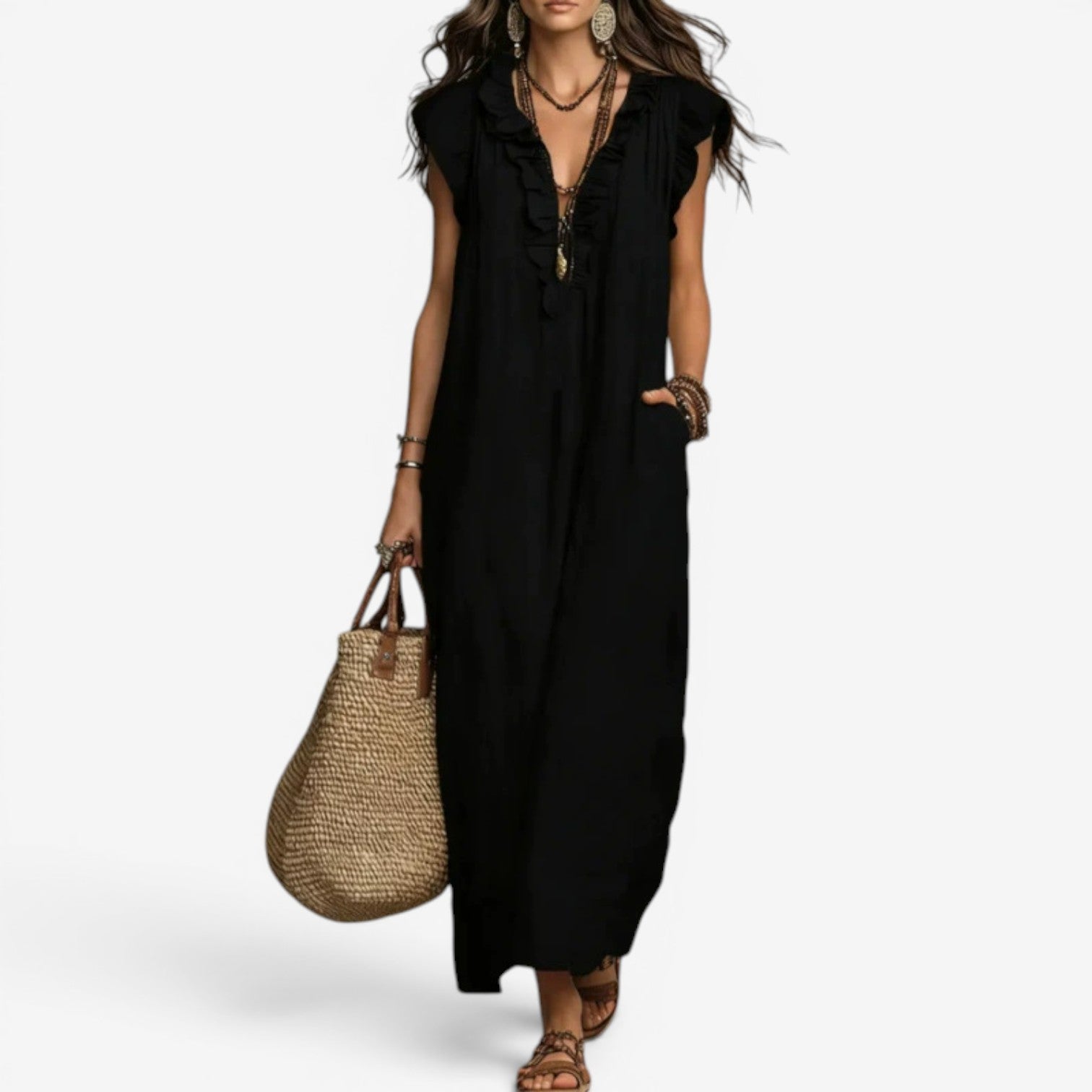 Jiuna™ Long linen dress