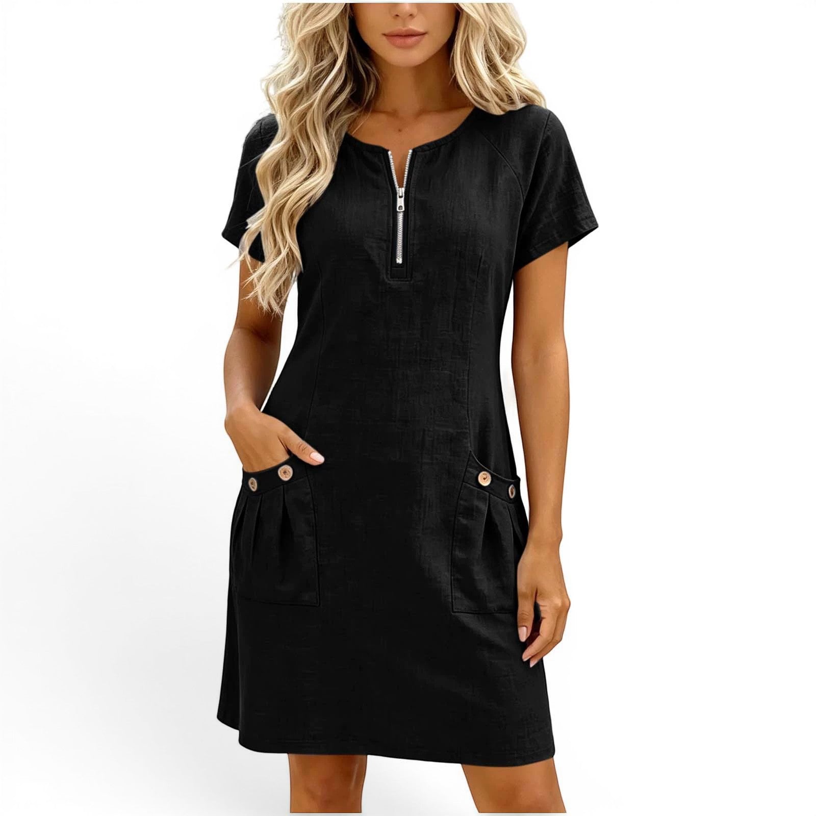 Aira™ Short linen dress