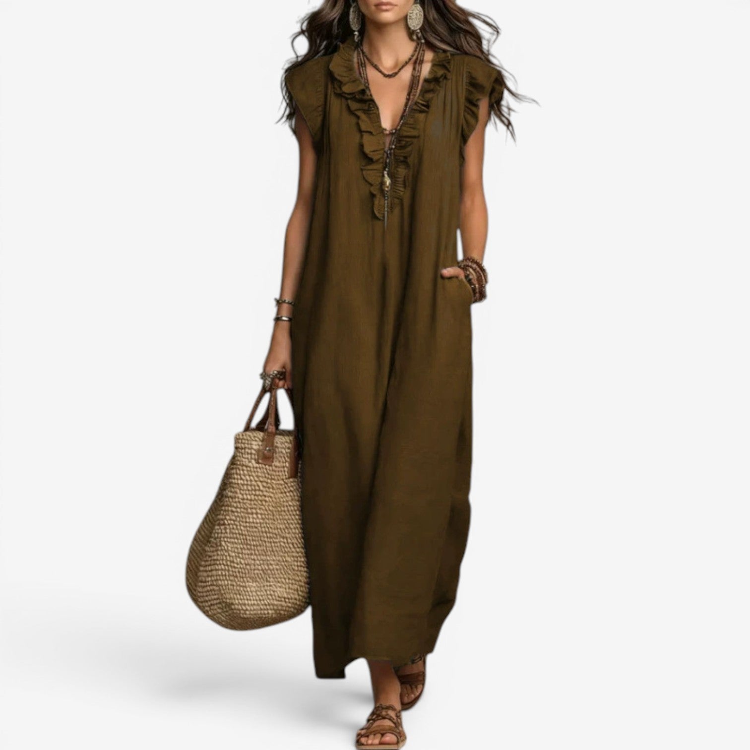Jiuna™ Long linen dress