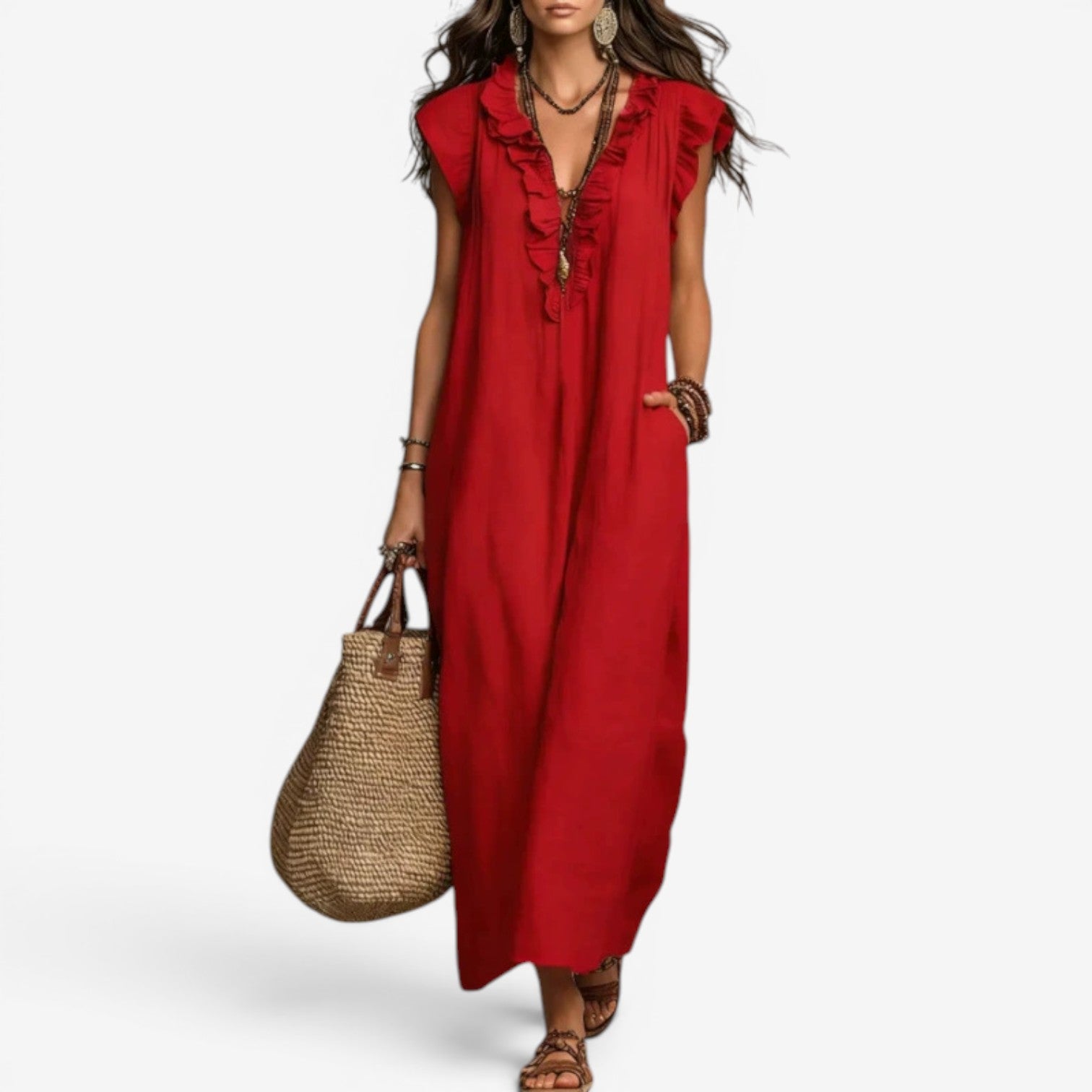 Jiuna™ Long linen dress