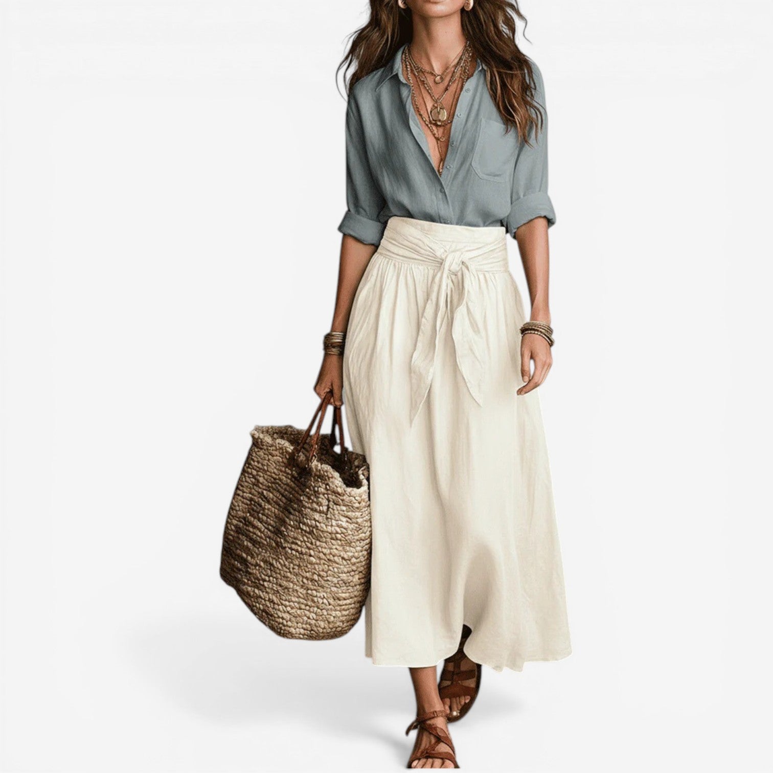 Aurea™ Flowing midi skirt set