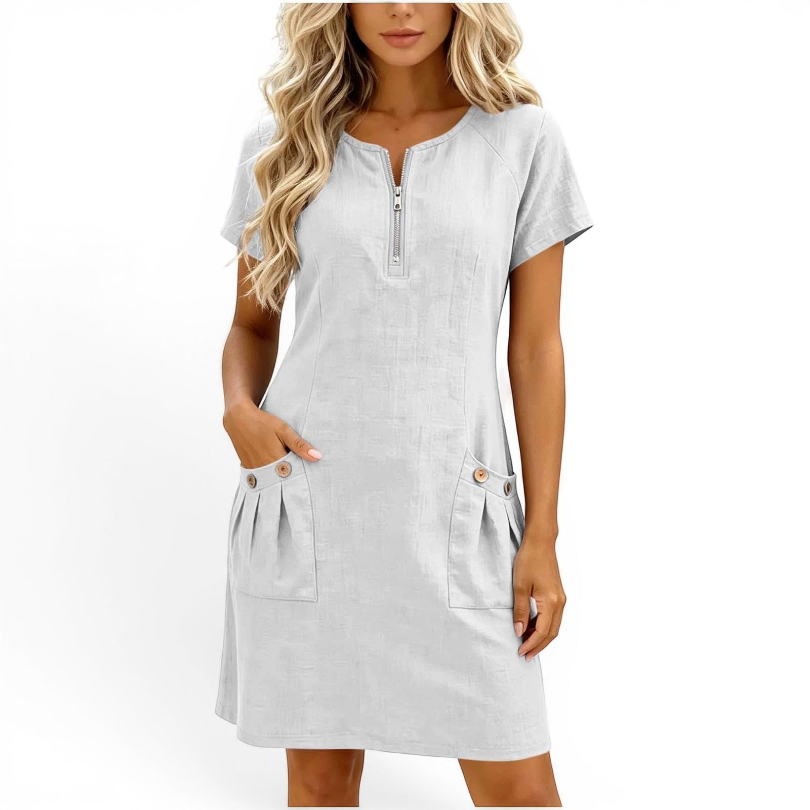 Aira™ Short linen dress