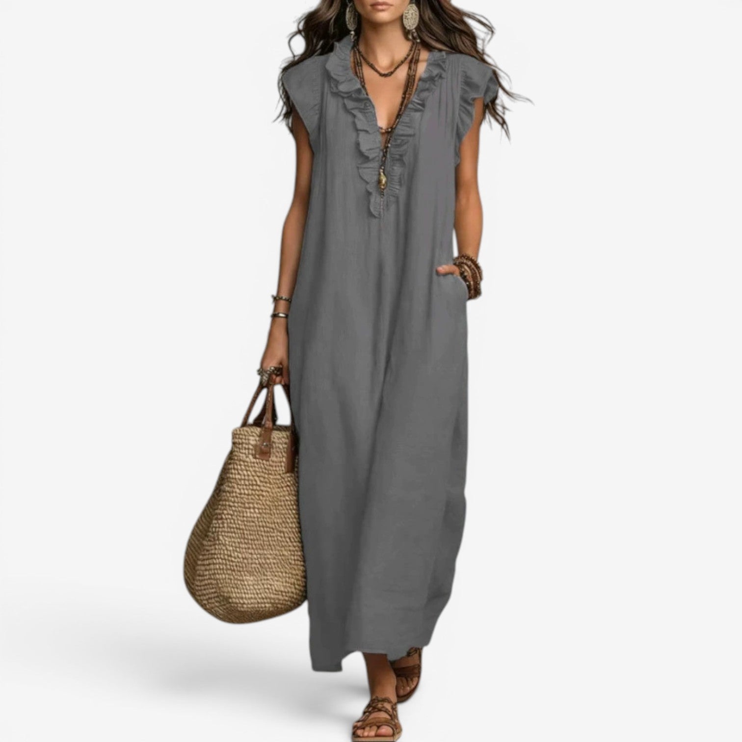 Jiuna™ Long linen dress