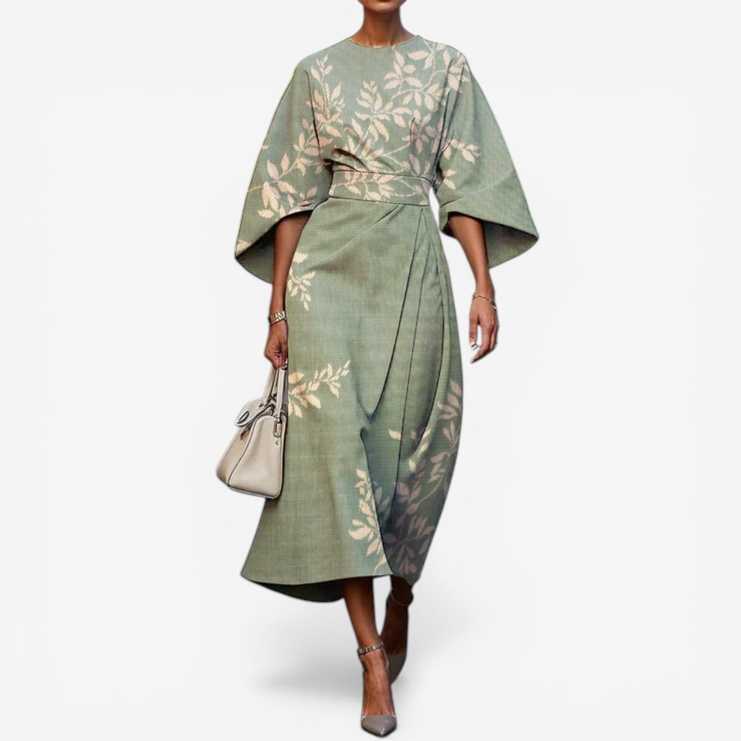 Zaquia™ Printed midi dress