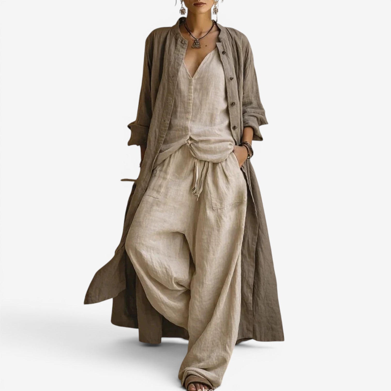 Leona™ Three-piece linen suit