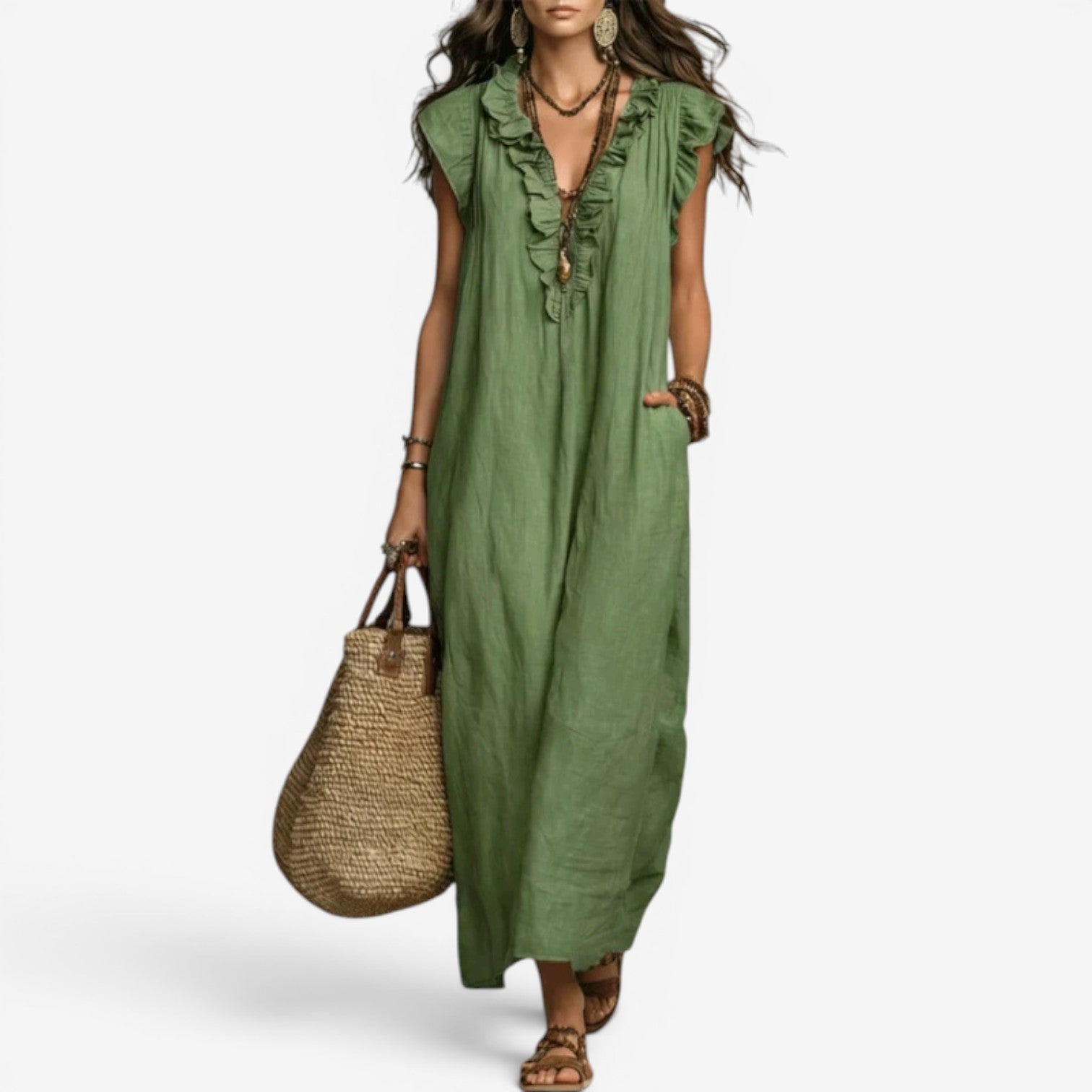 Jiuna™ Long linen dress