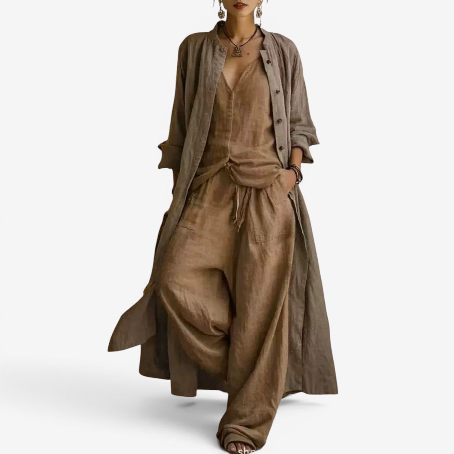 Leona™ Three-piece linen suit