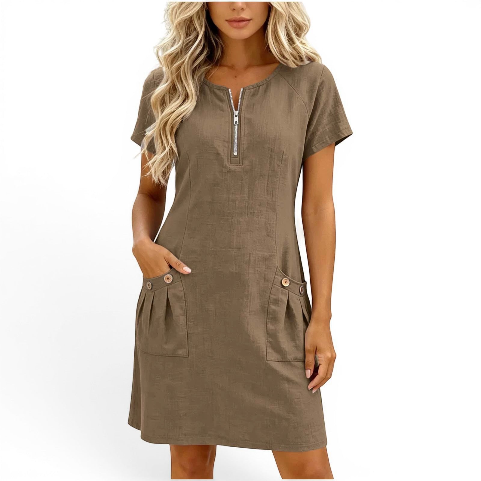 Aira™ Short linen dress