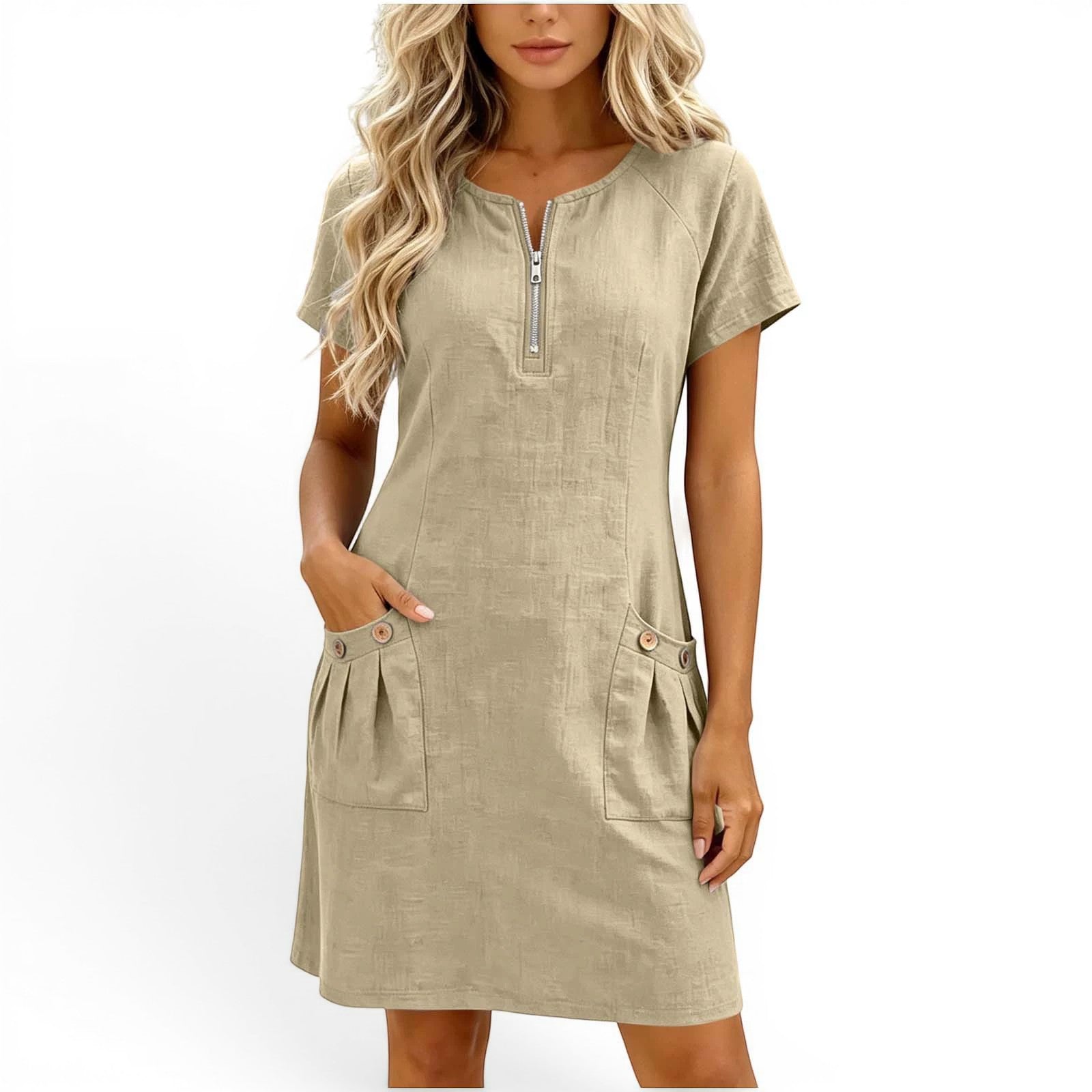 Aira™ Short linen dress