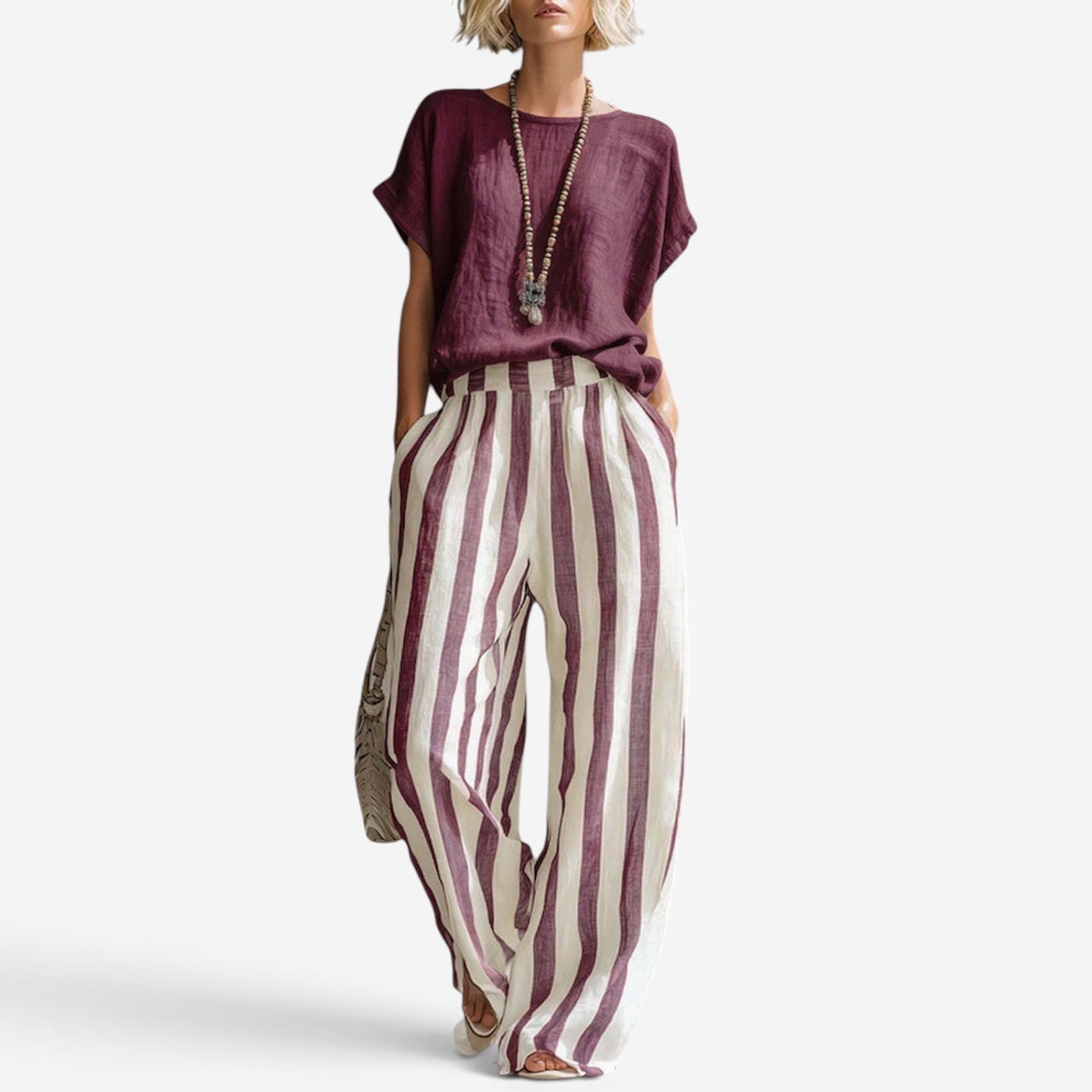 Charice™ Striped Linen Two-Piece Set