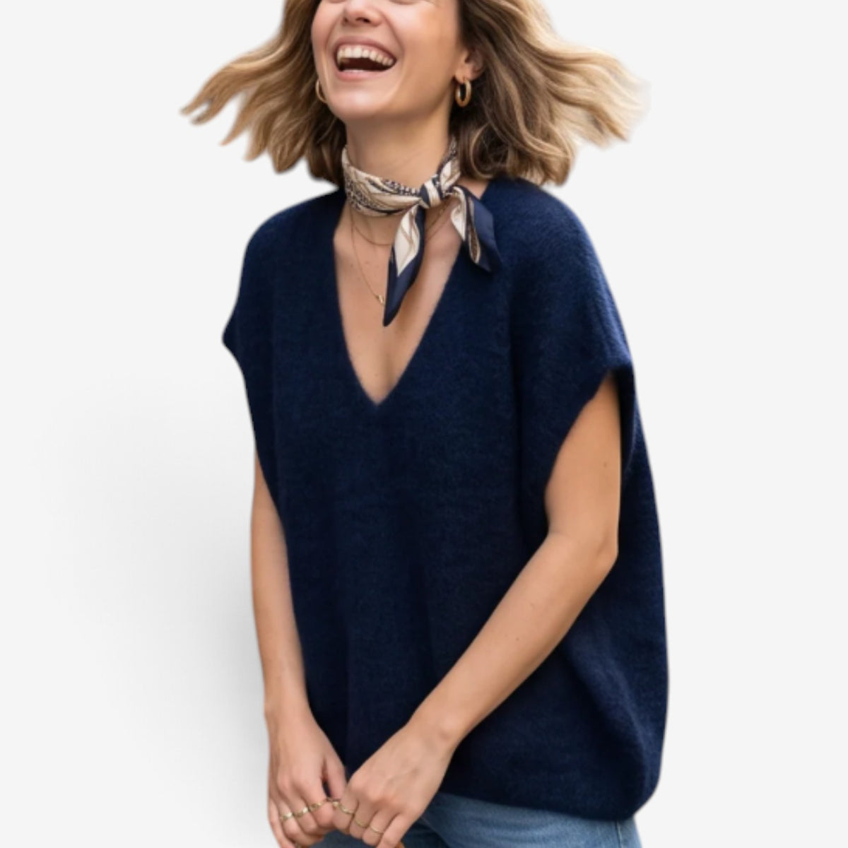 Aimee™ Oversized V-Neck Knit Vest
