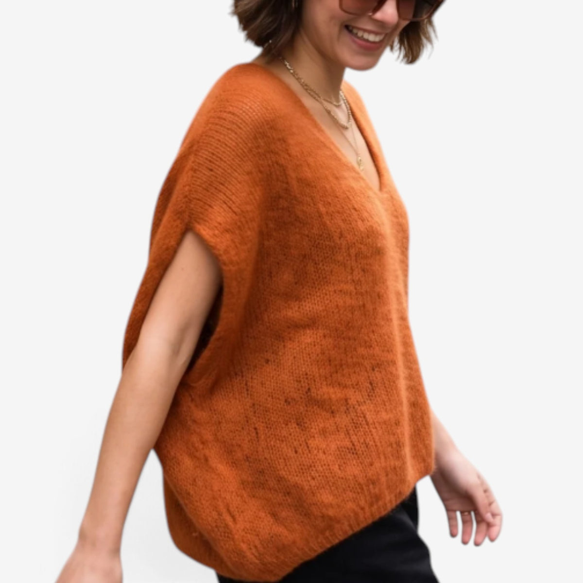 Aimee™ Oversized V-Neck Knit Vest