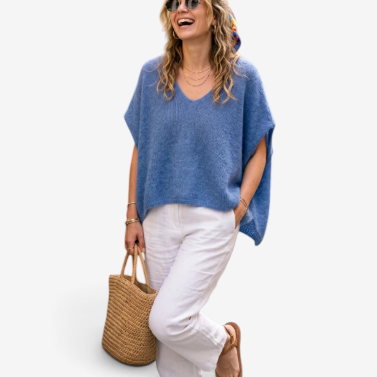 Aimee™ Oversized V-Neck Knit Vest