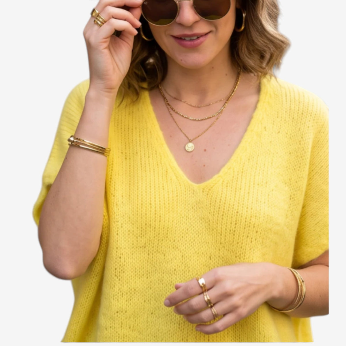 Aimee™ Oversized V-Neck Knit Vest