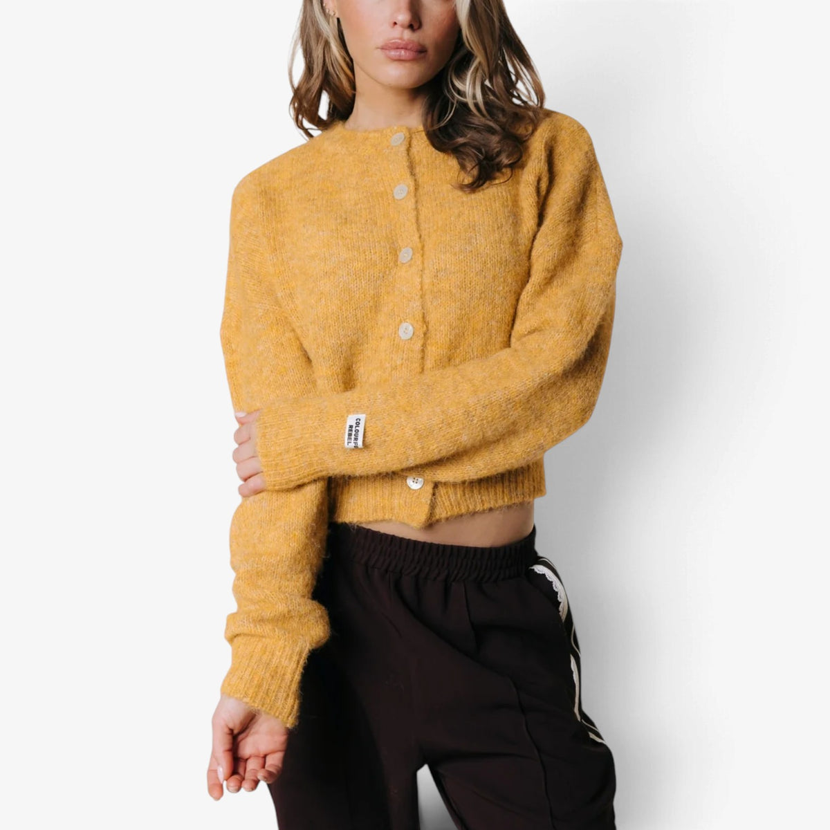 Mireille™ Cropped Button-Front Cardigan