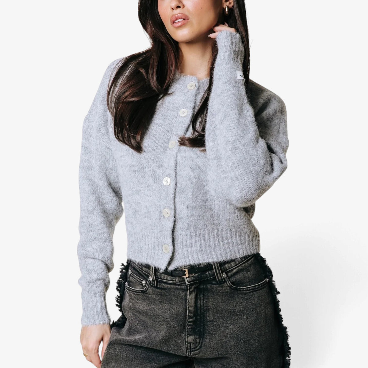 Mireille™ Cropped Button-Front Cardigan