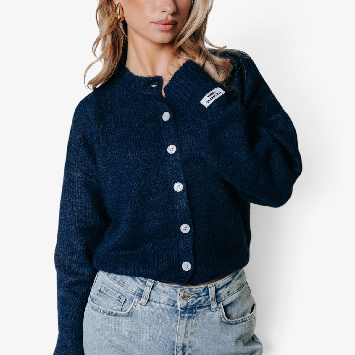 Mireille™ Cropped Button-Front Cardigan