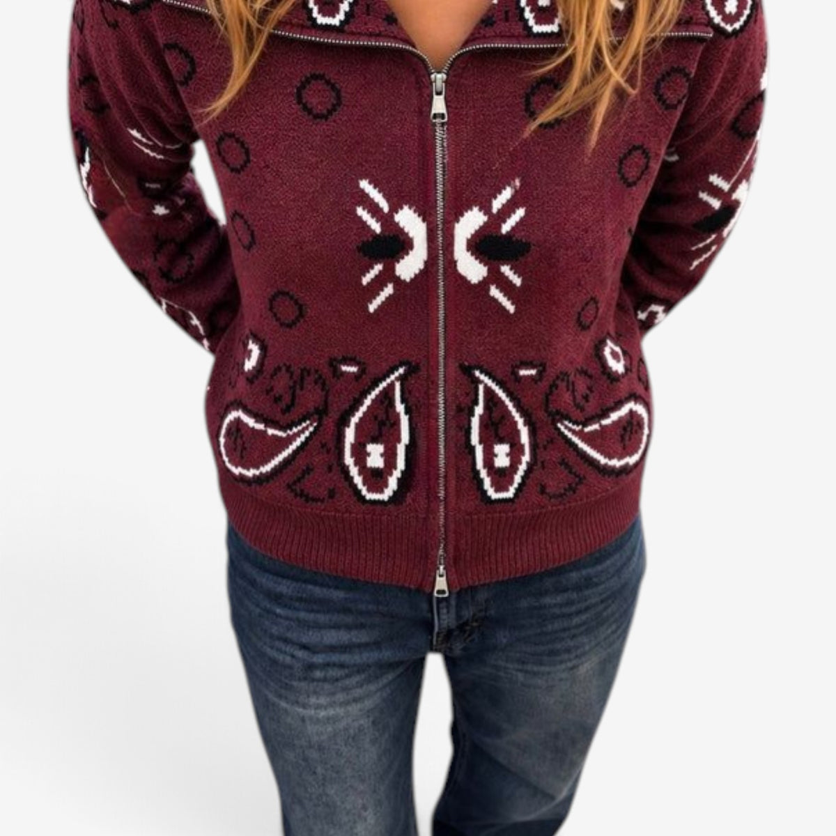 Noelle™ Full-Zip Statement Knit Cardigan