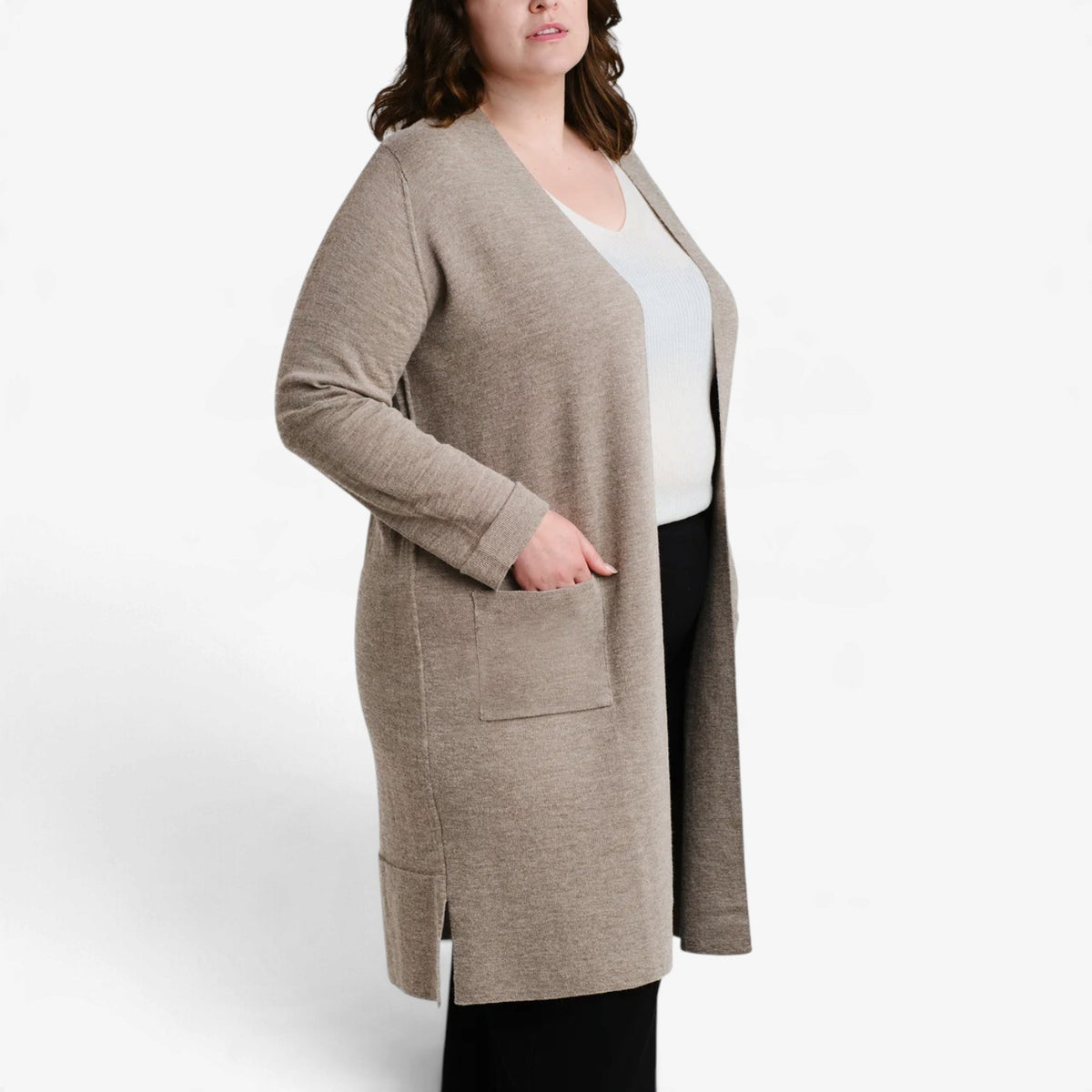 Liliane™ Longline Open-Front Cardigan