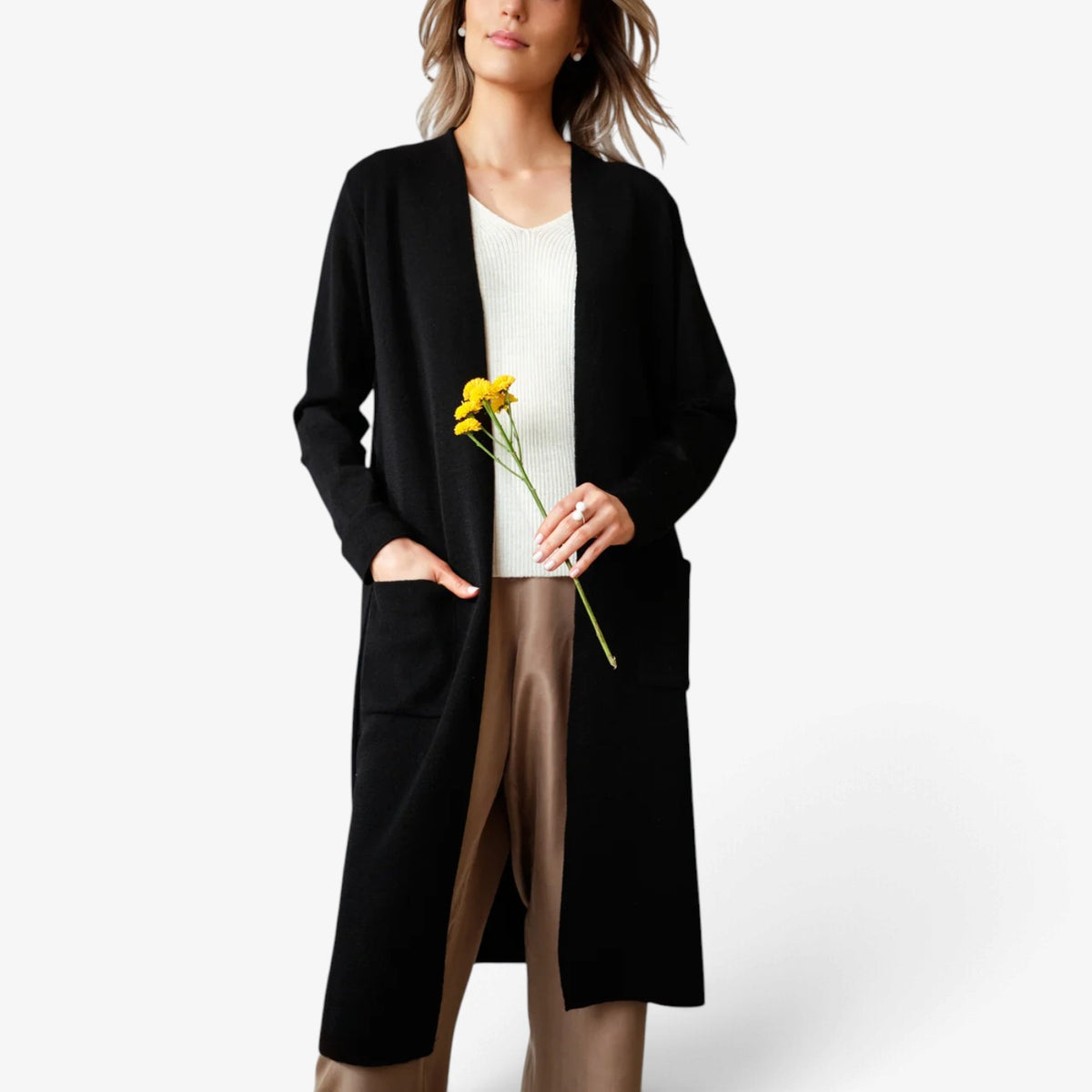 Liliane™ Longline Open-Front Cardigan