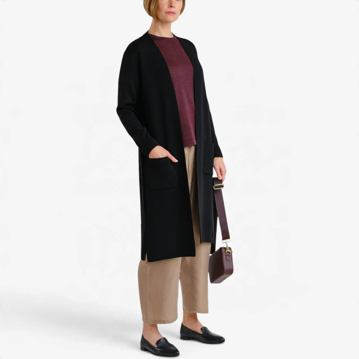 Liliane™ Longline Open-Front Cardigan