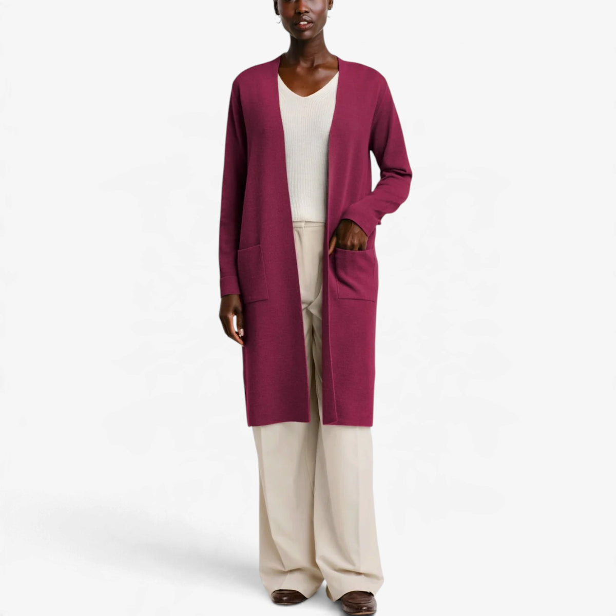 Liliane™ Longline Open-Front Cardigan