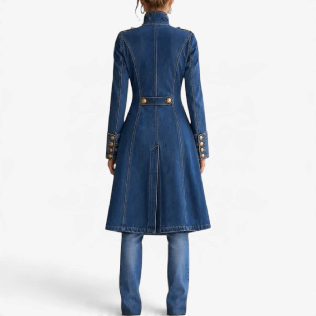 Valentina™ Military Denim Longline Coat