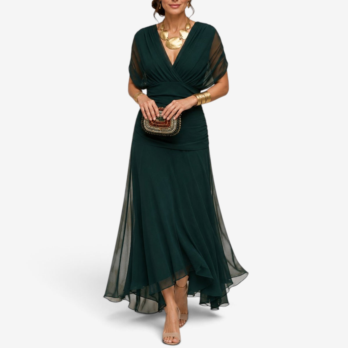 Cecily™ Flowing Wrap Maxi Dress
